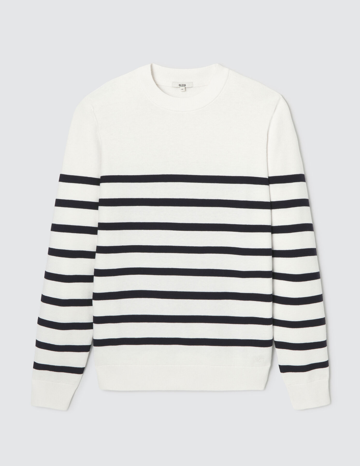 Pull col rond marin