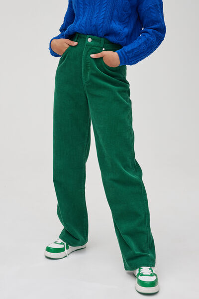 Pantalon velours straight long en coton iab