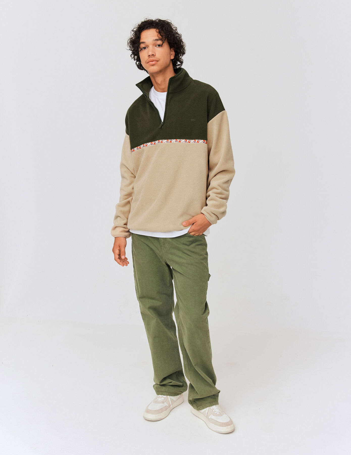 Sweat polaire col montant zippé
