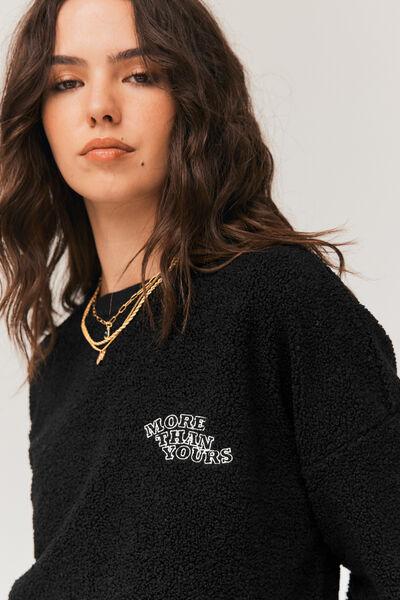 Sweat sherpa brodé