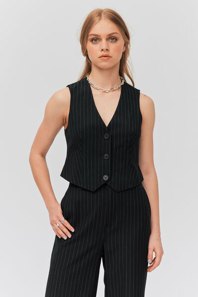 Gilet de tailleur rayé