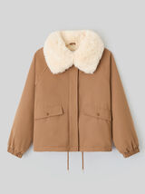 Blouson col matière duveteuse