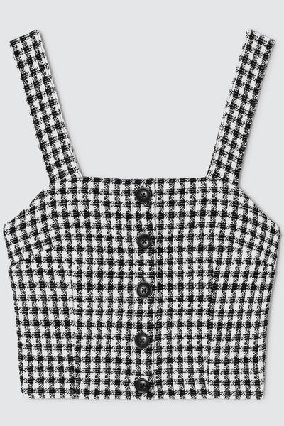Top bustier en tweed