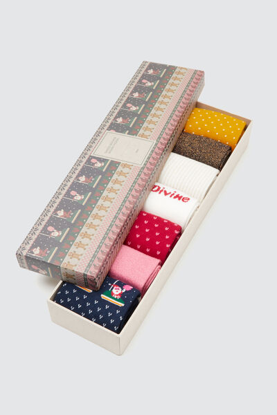 Coffret cadeau lot de 7 paires de chaussettes