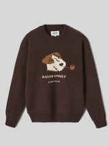 Pull col rond jacquard