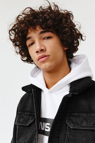 Veste en jean col sherpa