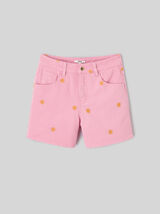 Short denim brod&eacute;