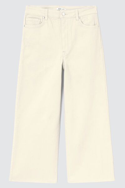 Jean wide leg couleur cropped