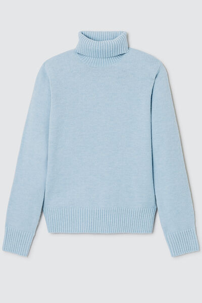 Pull col roulé uni