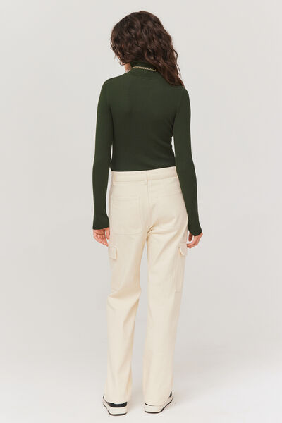 Pull col montant uni