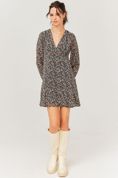 Robe courte imprimée polyester recyclé