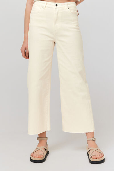 Jean wide leg couleur cropped