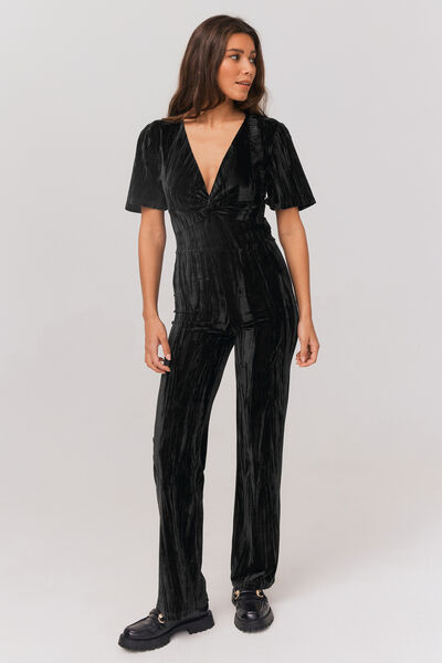 Combinaison pantalon en maille velours