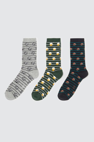 Lot de 3 paires de chaussettes fantaisie apéro
