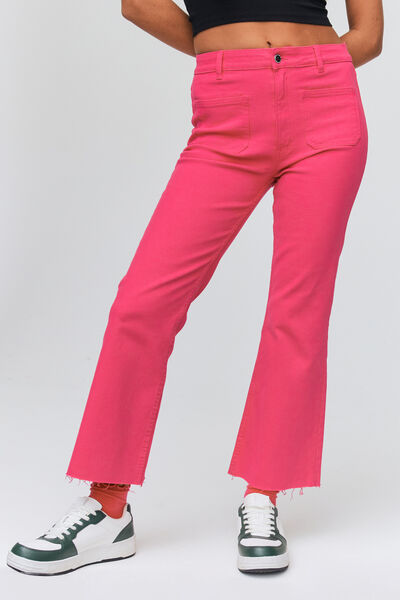 Jean flare couleur cropped