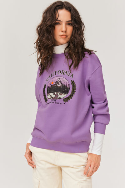 Sweat col rond brodé