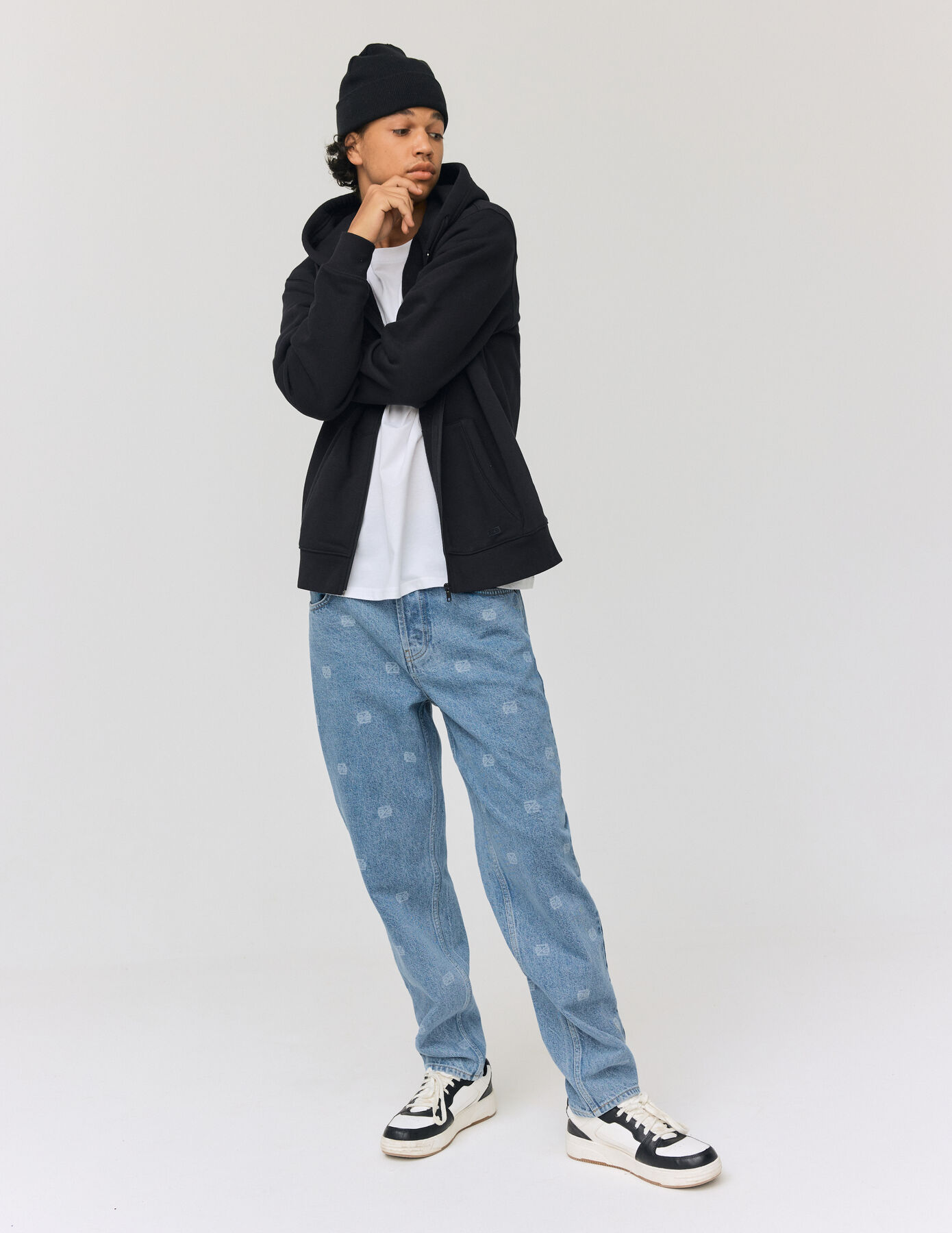 Jean relaxed stone imprimé