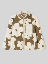 Veste sherpa zipp&eacute;e fleurs