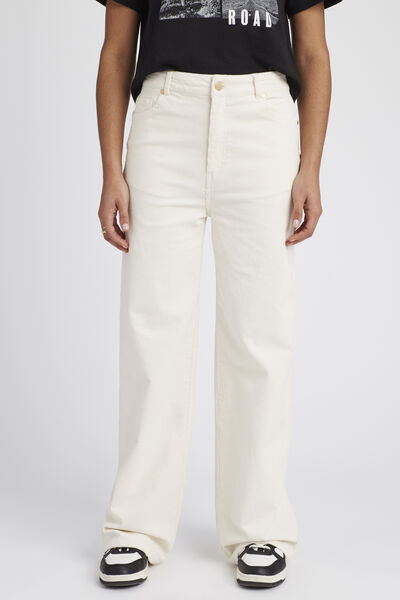 Pantalon straight velours fin