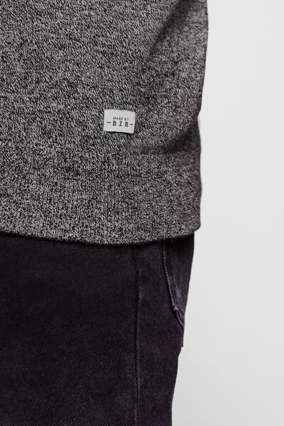 Pull col rond mouliné