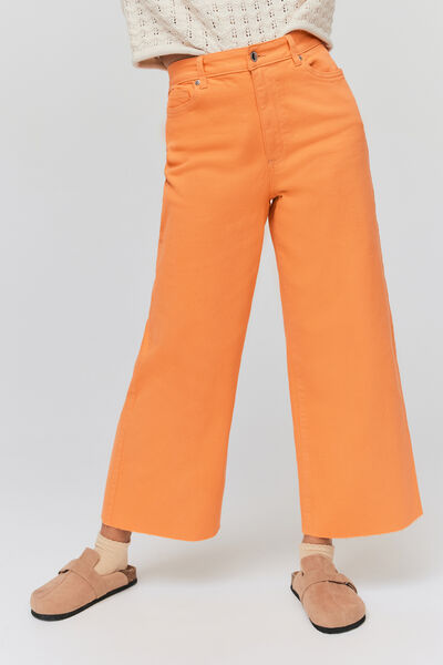 Jean wide leg couleur cropped