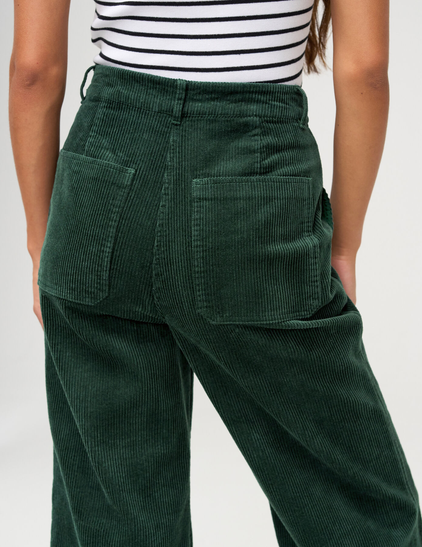 Pantalon wide leg court en velours en coton iab