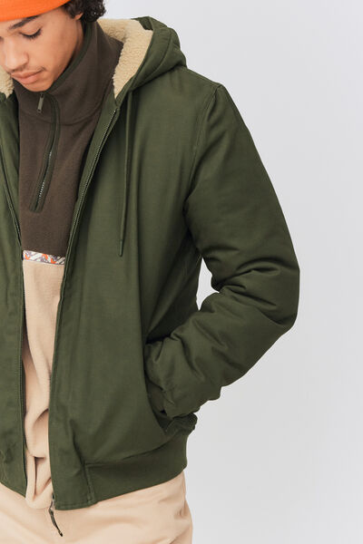 Blouson à capuche intérieur sherpa