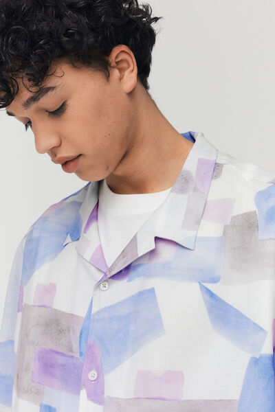 Chemise imprimée fluide manches courtes