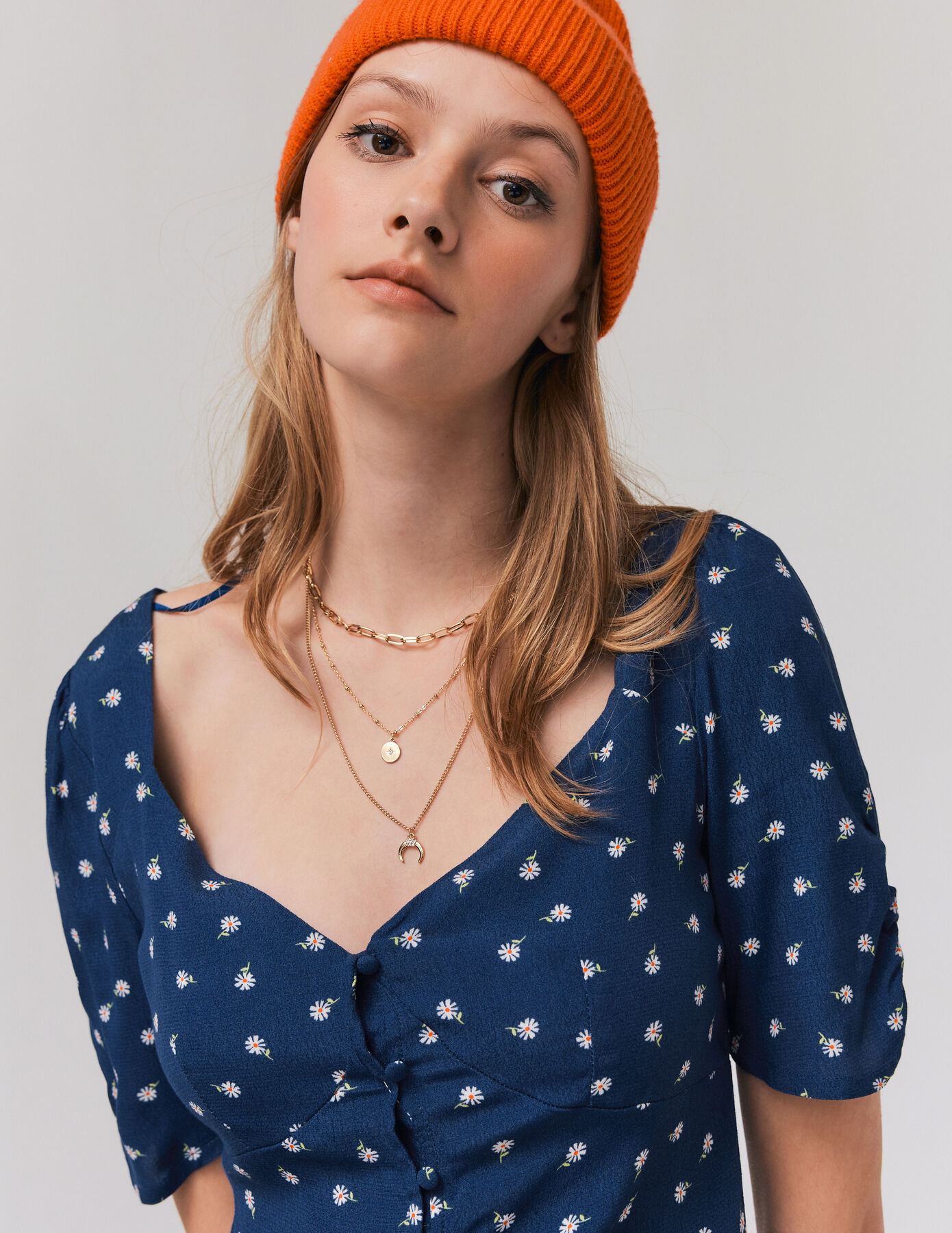 Robe longue boutonnée imprimée