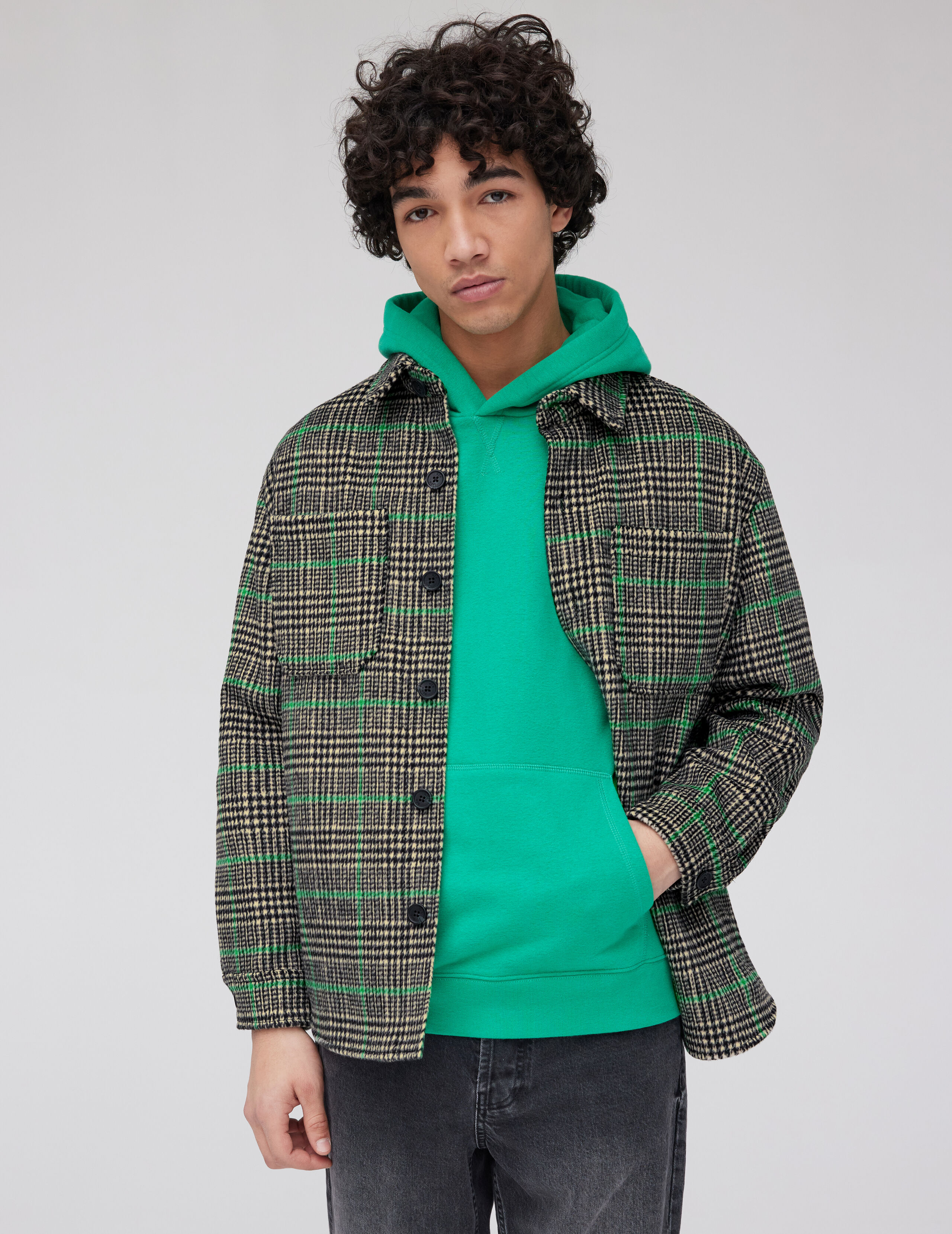 Veste hot sale carreaux verte