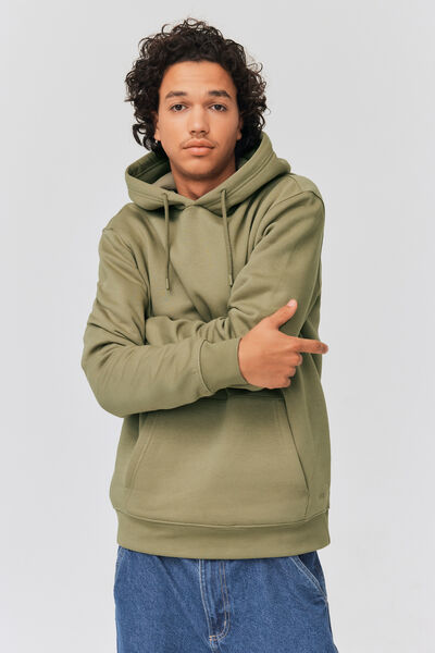 Sweat à capuche uni lourd