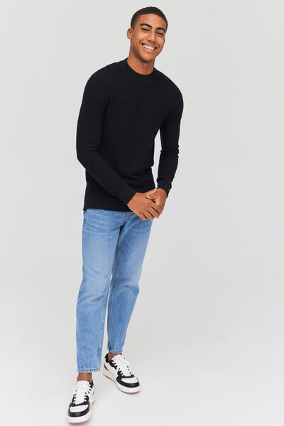 Pull col montant jeu de points