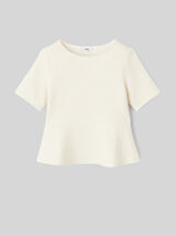 T-shirt peplum en tweed