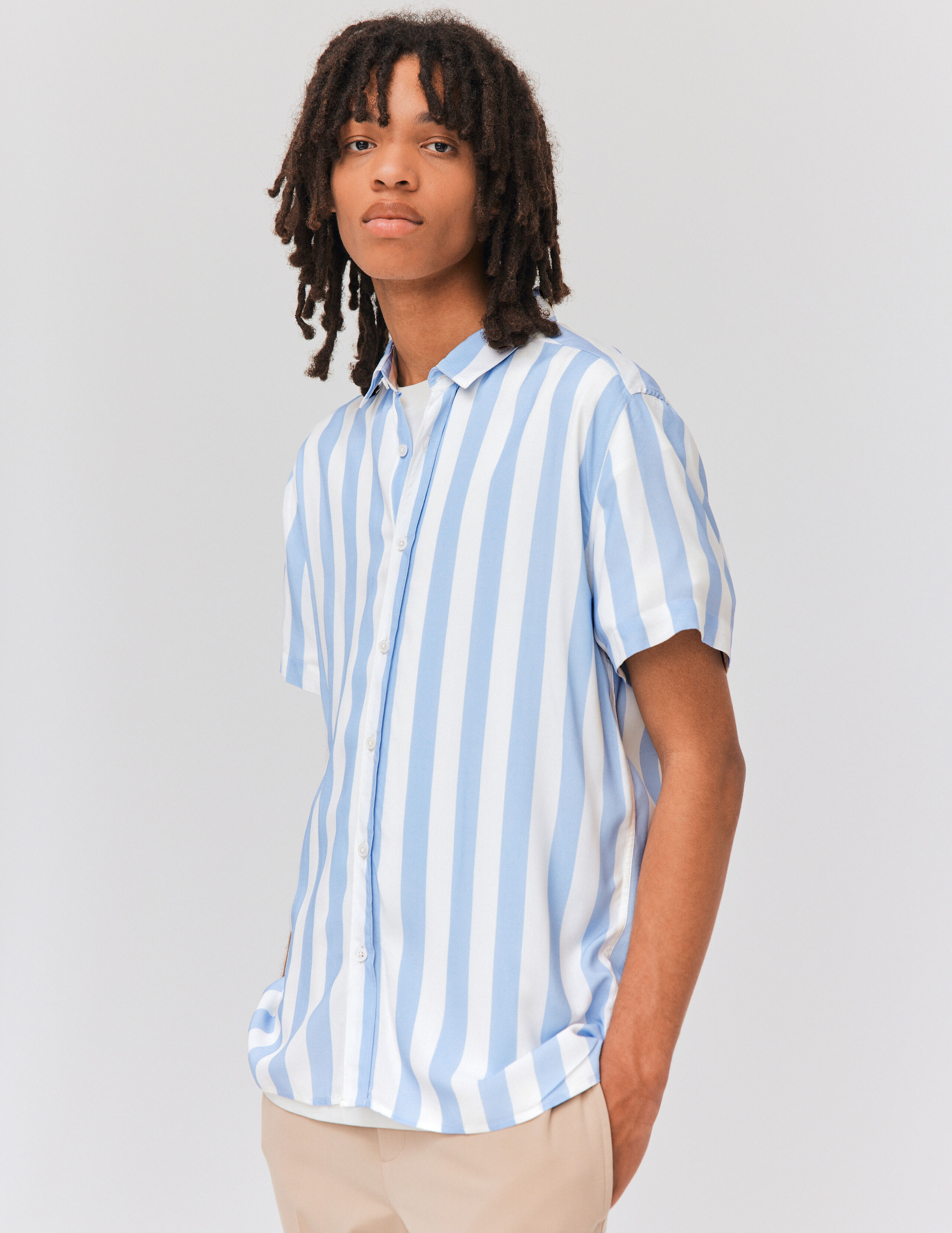 Chemise fluide homme manche discount courte
