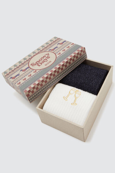 Coffret 2 paires de chaussettes de noël