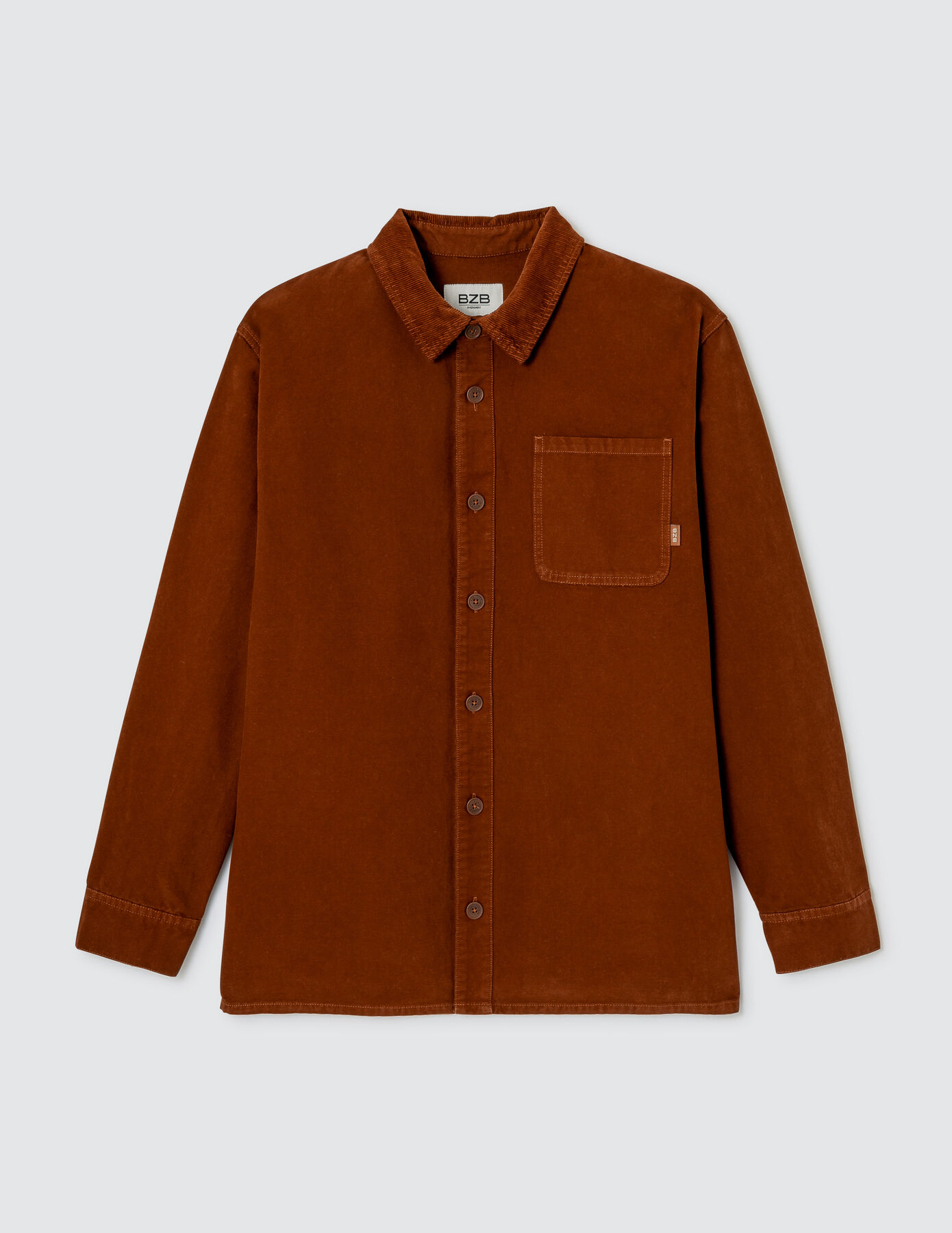 Surchemise unie col velours