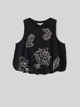 Top boule avec broderies