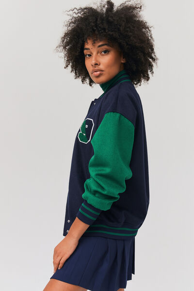 Veste bomber manches contrastées