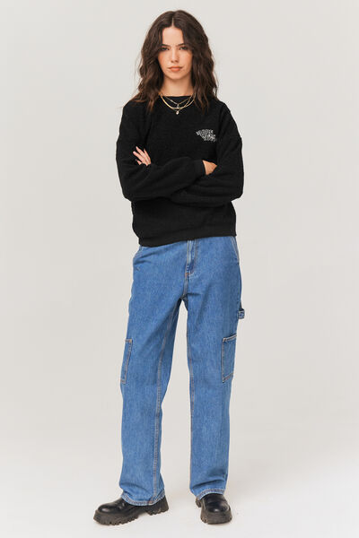 Sweat sherpa brodé
