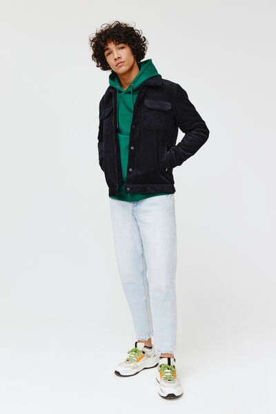 Veste en velours col sherpa