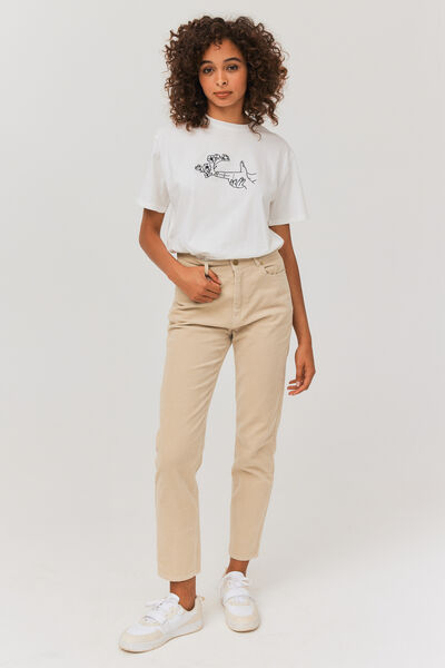 Pantalon mom velours en coton iab
