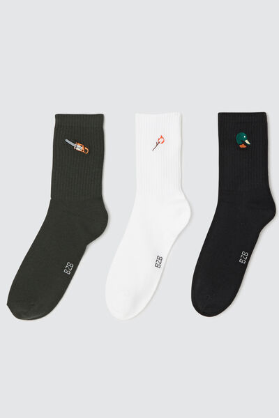 Lot de 3 paires de chaussettes fantaisie campeur