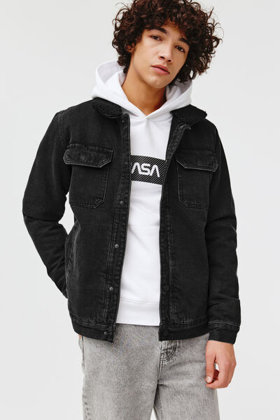 Veste en jean col sherpa