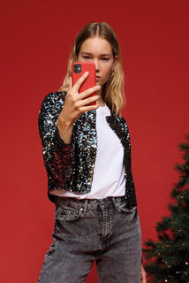 Veste courte sequins