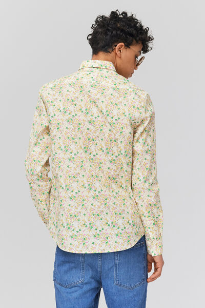 Chemise imprimée fleurs coupe droite