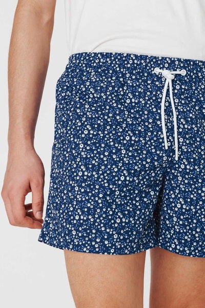 Short de bain mi-long imprimé fleuris