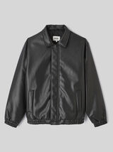 Blouson zippé en tissu enduit