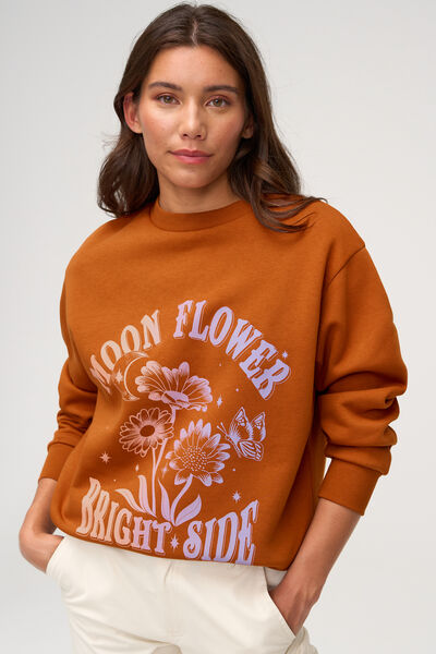 Sweat col rond oversize imprim&eacute;