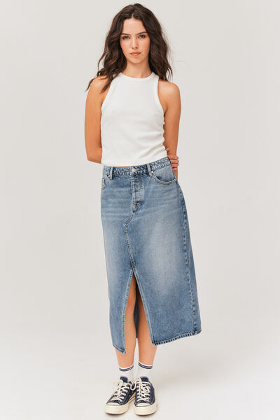 Jupe midi en jean