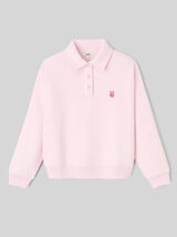 Sweat brod&eacute; &agrave; col polo